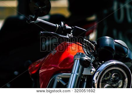 Athens Greece August 28, 2019 View Of A Ducati Monster 620 Ie Motorcycle Parked In The Streets Of At