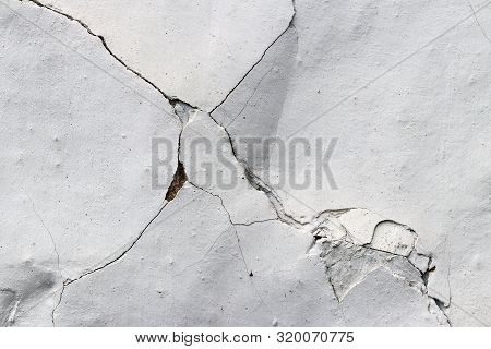 Detail Of The Cacks In The Old Plaster