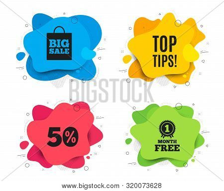 Top Tips Symbol. Liquid Shape, Various Colors. Education Faq Sign. Best Help Assistance. Geometric V