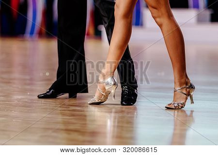 Elegant Legs Dancers Man And Woman On Dance Floor