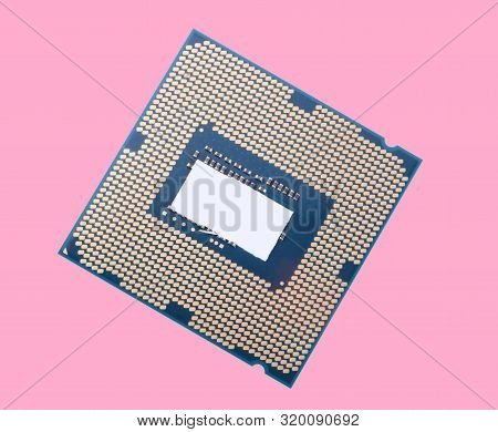 Central Processor Unit Isolated On Pink Background At Dry Sunny Day