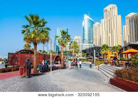 Dubai, Uae - February 25, 2019: Jbr Or Jumeirah Beach Residence Is A Waterfront Community Located In