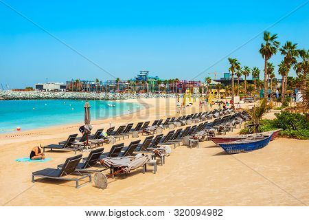 Dubai, Uae - February 27, 2019: La Mer Or Jumeira Beach Is A Public Beach In Dubai City In Uae