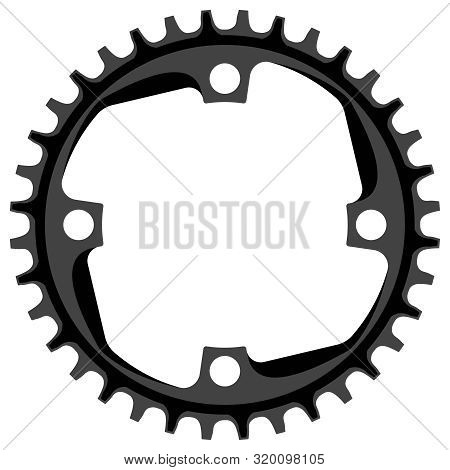 Vector Bicycle Chainring 36 Tooth Isolated. Mtb Gear.