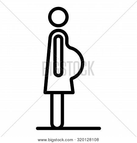 Pregnant Mother Side View Icon. Outline Pregnant Mother Side View Vector Icon For Web Design Isolate