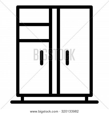 Double Leaf Refrigerator Icon. Outline Double Leaf Refrigerator Vector Icon For Web Design Isolated 