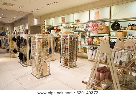 VERONA, ITALY - CIRCA MAY, 2019: interior shot of Stradivarius store in Verona. Stradivarius is an international women and men clothing fashion brand from Spain owned by the Inditex group. 