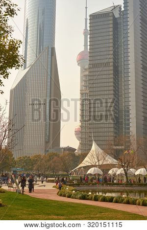 SHANGHAI, CHINA - CIRCA FEBRUARY, 2013: urban landscape of Shanghai in the daytime..