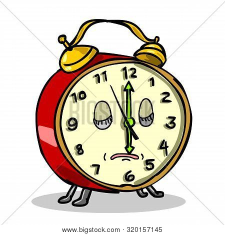 Vintage Alarm Clock Sleeping Cartoon