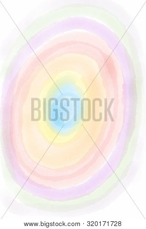 Watercolor Paint Abstract Pattern With Colorful Ellipse Between The Colors Red Pink Violet Yellow Gr