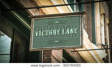 Street Sign To Victory Lane