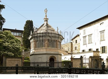 Baptistery Of The Cathedral In Bergamo Is A Small Octagonal Building