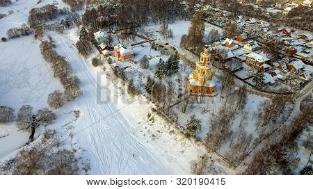 Winter View From Above Of The Church Of The Savior Of The Miraculous Image, Russia, Moscow Region, O