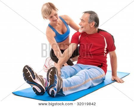 フィットネス運動をしている男性