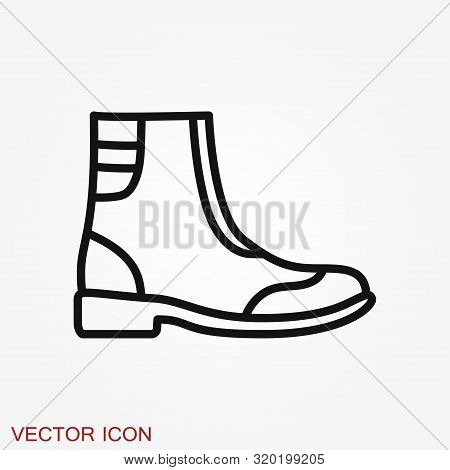 Boot Vector Icon, High Shoe Icon, Working Boot Icon