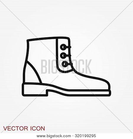 Boot Vector Icon, High Shoe Icon, Working Boot Icon