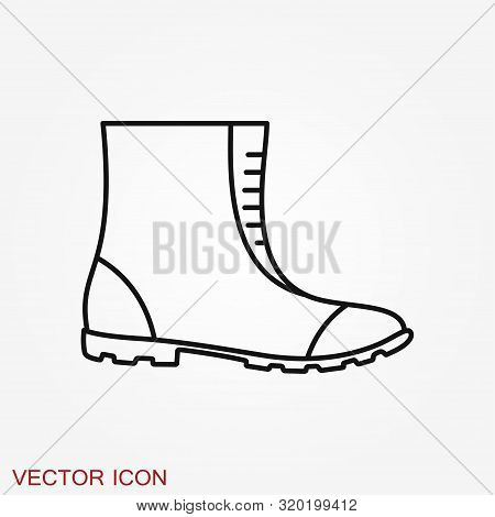 Boot Vector Icon, High Shoe Icon, Working Boot Icon
