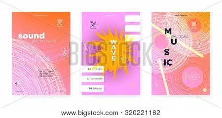 Electronic Sound Festival. Colorful Music Concept. Dj Beats. Wave Fluid. Pastel Electronic Motion Ba