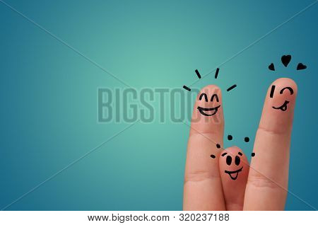 Waggish happy fingers with team building concept