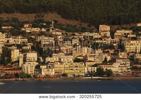 Amfilochia, Greece - 26 July 2019: The City Of Amfilochia In The Outskirts Of Western Greece