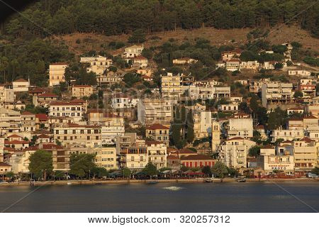 Amfilochia, Greece - 26 July 2019: The City Of Amfilochia In The Outskirts Of Western Greece