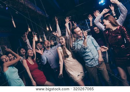 Nice Attractive Glamorous Stylish Cheerful Positive Girls And Guys Having Fun Free Time Chill Out Ba