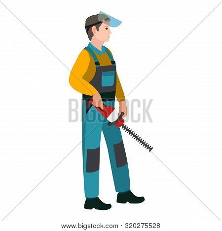 Garden Brush Cutter Icon. Flat Illustration Of Garden Brush Cutter Vector Icon For Web Design