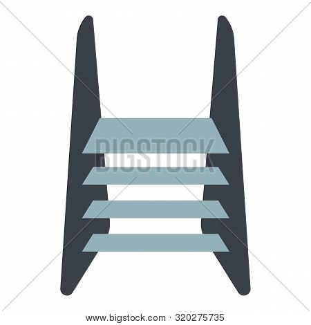 Metal Ladder Icon. Flat Illustration Of Metal Ladder Vector Icon For Web Design