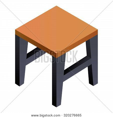 Backless Stool Icon. Isometric Of Backless Stool Vector Icon For Web Design Isolated On White Backgr