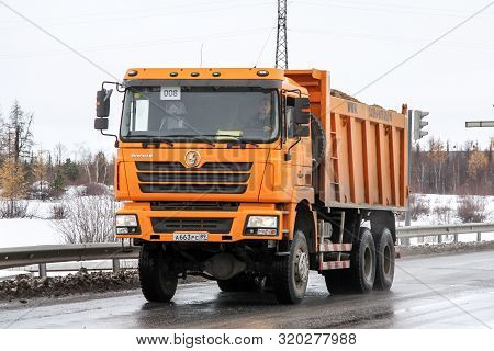 Novyy Urengoy, Russia - October 6, 2012: Dump Truck Shaanxi Shacman Sx3254 In The City Street.
