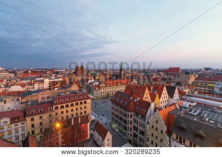 Air View Panorama Of Wroclaw. Breslau. Poland.