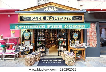 Ajaccio, France-august 14, 2019 : The Delacatessen Shop Casa Napoleon Located In Historical Centre O
