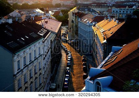 Building With Red Roof In Prague, Chezh Republic