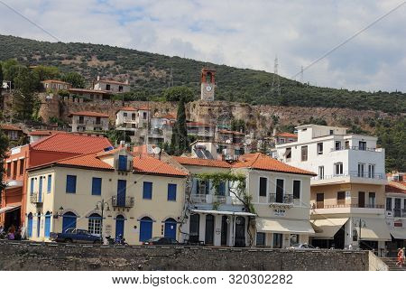 Lepanto, Greece - July 18, 2019: Panorama Of The Greek City