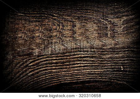 Dark Wood Texture. Wood Brown Texture. Background Of Old Panels. Retro Wooden Table. Rustic Backgrou