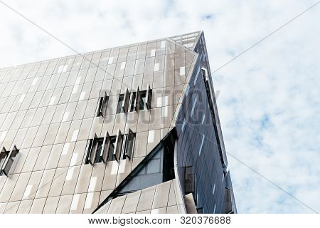 New York City, Usa - June 20, 2018: Low Angle View Of Cooper Square Building In New York. It Was Des