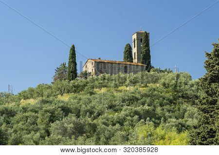 Rural Landscape From Buggiano Castello, Historic Town Near Montecatini, Pistoia, Tuscany, Italy, Wit