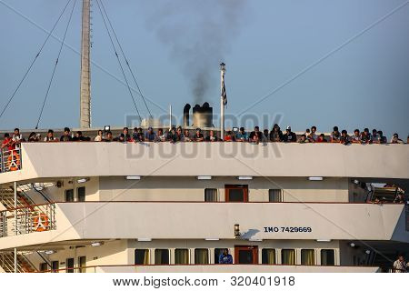 Refugees And Migrants Disembark To The Port Of Thessaloniki After Being Transfered From The Refugee