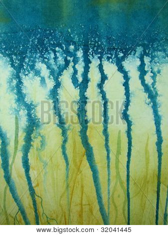 노란 수채화와 터키석