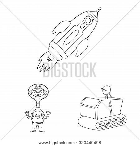 Isolated Object Of Space And Galaxy Icon. Set Of Space And Travels Vector Icon For Stock.