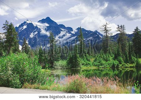 View Of Mount Shuksan From Highwood Lake Mount Baker Highway Washington State