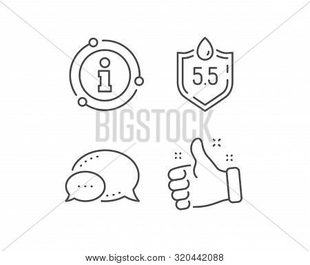 Ph Neutral Line Icon. Chat Bubble, Info Sign Elements. Clinically Tested Sign. Water Drop Symbol. Li