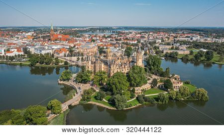 Aerial View Of Schwerin Castle In Germany