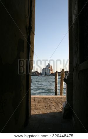 View Of Church Of Santisimo Redentore And Lagoon In Venice, Italy
