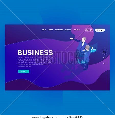 Business People Page Landing Website Background - Vector
