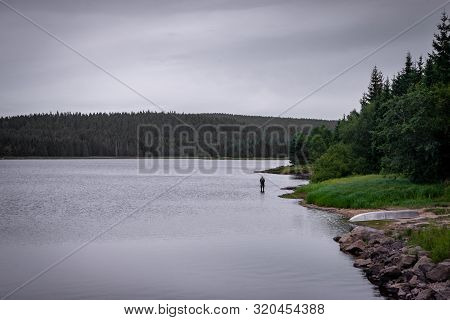 The Bedrichov Dam Reservoir Was Built In 1902-1905 On The Black Neisse River At The Instigation Of T
