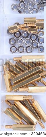 Brass Standoff Spacer Male And Female Set In Plastic Container