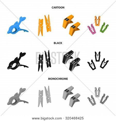 Isolated Object Of Retro And Pins Icon. Collection Of Retro And Equipment Vector Icon For Stock.