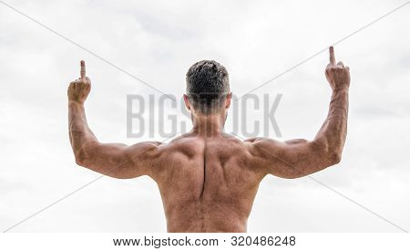 Great Shape. Achieve Success. Successful Athlete. Victory And Success. Champion And Winner Concept. 