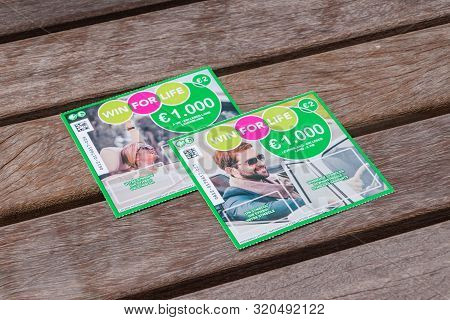 Brussels, Belgium - June 6, 2019: Belgian Lottery Scratch Cards